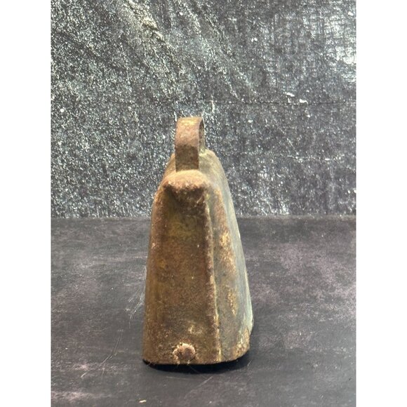 Vintage Rustic Iron Cow Bell With Handle 4" - Picture 2 of 7